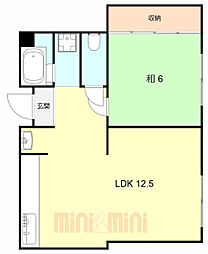 阪神本線 杭瀬駅 徒歩8分の賃貸マンション 1階1LDKの間取り