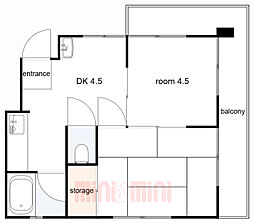柳瀬マンション 2DKの間取図画像