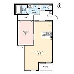 Cocon Grandjour 武庫之荘西 1LDKの間取図画像