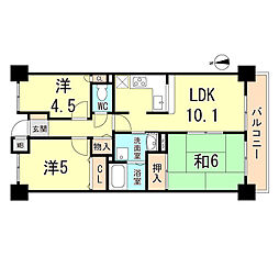 プレステージ明石駅前2 3LDKの間取図画像