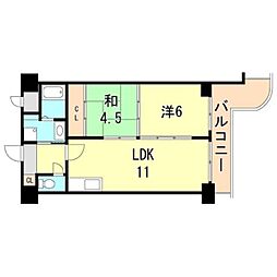 アルカサール西神戸 2LDKの間取図画像