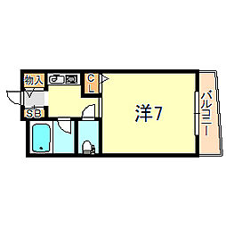 フォレスト大蔵 1Kの間取図画像