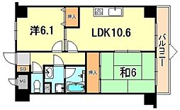 ルナポリス 2LDKの間取図画像