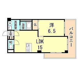 パレスタジオ 1LDKの間取図画像