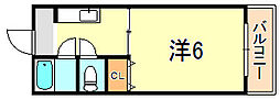 パルシオン 1Kの間取図画像