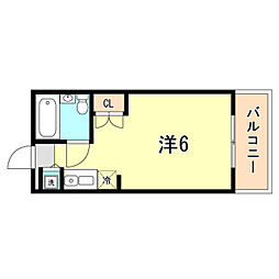 シティゴールド ワンルームの間取図画像