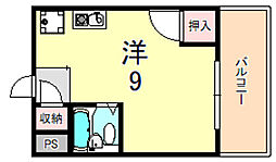 ベルトピア朝霧 ワンルームの間取図画像