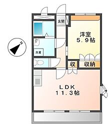 シャイン・アシューレ2 1LDKの間取図画像