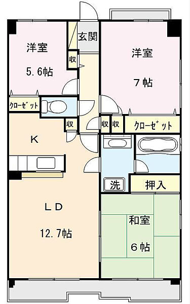 パティオ大宮 301｜埼玉県さいたま市北区宮原町１丁目(賃貸マンション3LDK・3階・73.92㎡)の写真 その2