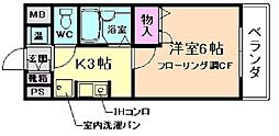 サンライト八王子 1Kの間取図画像