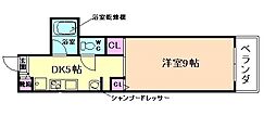 山仁サツキハイツ2 1DKの間取図画像