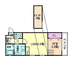 ケーティアイレジデンス池田 1LDKの間取図画像