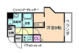 ONLYONE小花2 ワンルームの間取図画像