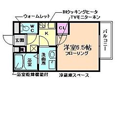 ヴェルドミール栄根 1Kの間取図画像