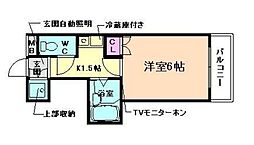エレガンス高木2号館 1Kの間取図画像