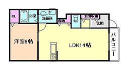 アイディメゾンF 1LDKの間取図画像