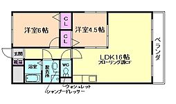 グランドゥール畦野 2LDKの間取図画像
