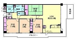 池田五月丘パークハウス 4LDKの間取図画像