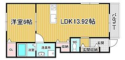 アイディメゾンF 1LDKの間取図画像