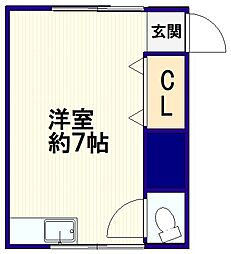 東京メトロ丸ノ内線 方南町駅 徒歩10分の賃貸アパート 1階ワンルームの間取り