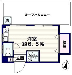 三晃マンション ワンルームの間取図画像