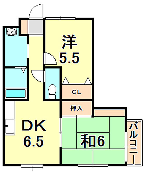 兵庫県伊丹市野間北５丁目(賃貸マンション2DK・4階・45.51㎡)の写真 その2