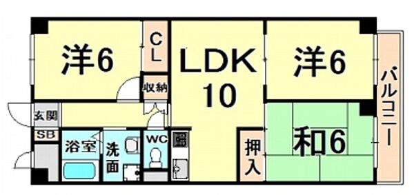 兵庫県尼崎市額田町(賃貸マンション3LDK・4階・60.50㎡)の写真 その2