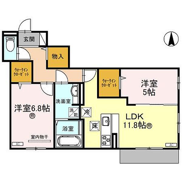 兵庫県尼崎市塚口町３丁目(賃貸アパート2LDK・1階・60.82㎡)の写真 その2