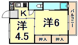 中山寺駅 4.5万円