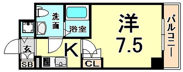 兵庫県尼崎市昭和南通３丁目(賃貸マンション1K・13階・23.50㎡)の写真 その2