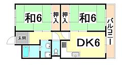 エスポワール・コナカビル 2DKの間取図画像