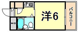 ひらこうパートI 5階1Kの間取り