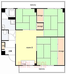 東田マンション 3LDKの間取図画像