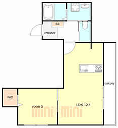 間取図画像 1LDK