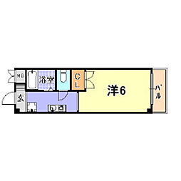 Kagura　House 2階ワンルームの間取り