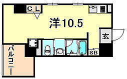 ワコーレヴィータ下沢通 4階ワンルームの間取り