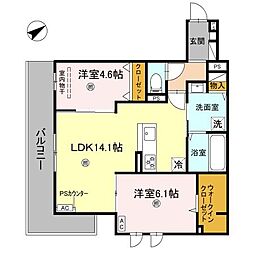 La　Maison林崎 3階2LDKの間取り