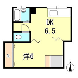 エトワール御屋敷 1階1DKの間取り