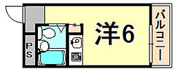 ハイム天道 ワンルームの間取図画像