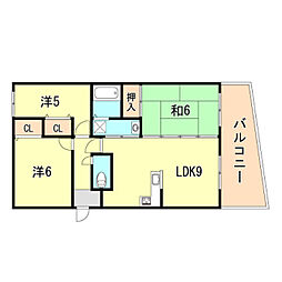 グランプレステージ西神戸 3階3LDKの間取り