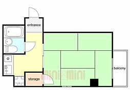 サンハイツタカトリ 5階1Kの間取り