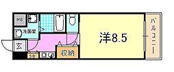 グレンパーク兵庫駅前 6階1Kの間取り