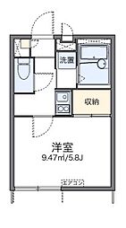 レオパレスアルカディア畑原 1Kの間取図画像