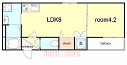 ＭＡＸＩＶ　ＣＩＴＹ神戸鷹取　ＤＵＥ 3階1LDKの間取り