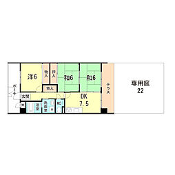 スクェア・ヴィレッジ 102 1階3DKの間取り