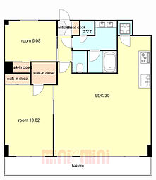 プレジオ西宮北口 7階2LDKの間取り