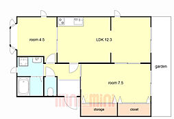 ガーデンハウス東落合5号棟 2LDKの間取図画像