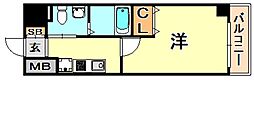 クレアドル須磨III 2階1Kの間取り