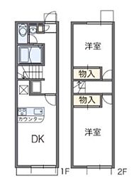 レオパレスフィールズSTAY 2DKの間取図画像