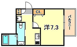 ＪＰレジデンス神戸 3階1Kの間取り